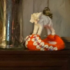 Abstract Orange and White Sculpture made in Czech. Vintage high end art.